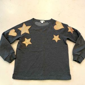 Crewcuts by J Crew Girls’ Crewneck Sweatshirt With Metallic Patches - Size M